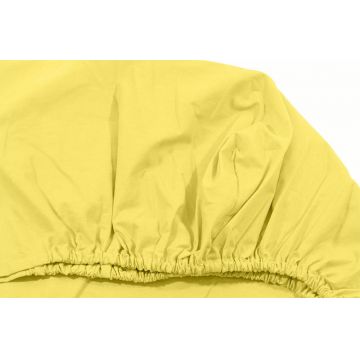 Cearceaf galben KidsDecor cu elastic din bumbac 80 x 190 cm