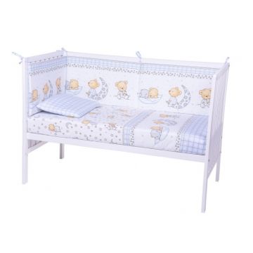 Lenjerie patut cu 4 piese Sleepy Little Bear Bleu 015