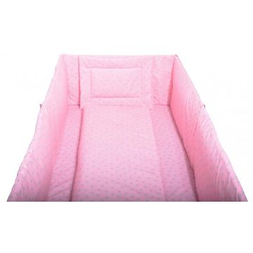 Lenjerie patut cu 5 piese Grey Stars Pink Lenjerie patut cu 5 piese Grey Stars Pink
