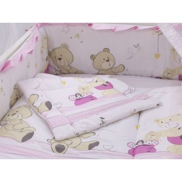 Lenjerie Teddy Play Pink M1 4+1 piese 140x70