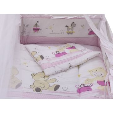 Lenjerie Teddy Play Pink M2 7 piese 140x70 cm