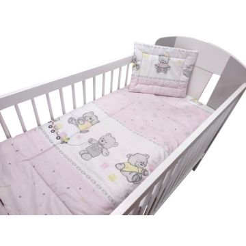 Lenjerie Teddy Toys Roz 3 piese 120x60