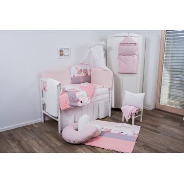 Set de pat pentru bebelusi Pink Bunny 3 piese