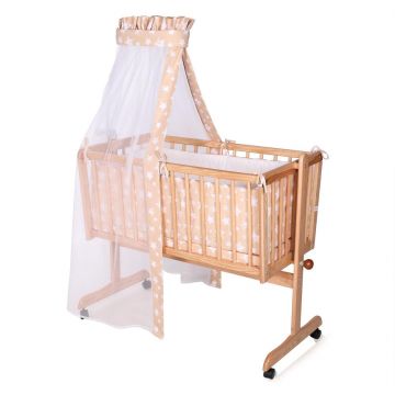 Set lenjerie pat 7 piese Eva pentru pat balansoar Beige Stars