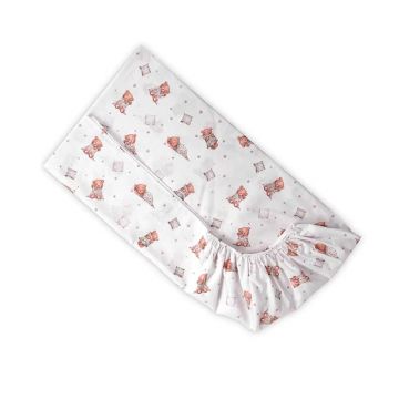 Cearsaf cu elastic Lorelli Classic 60 x 120 cm Bear Pillows Beige