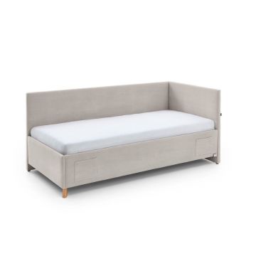 Pat pentru copii bej pe colț cu spațiu de depozitare 90x200 cm Cool – Meise Möbel