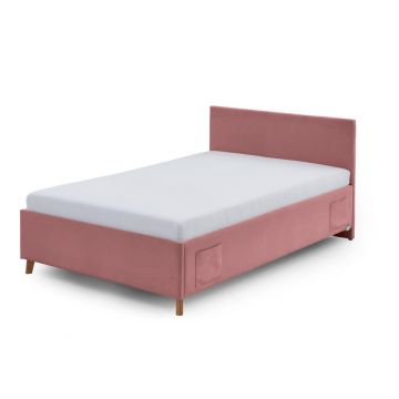 Pat pentru copii roz cu spațiu de depozitare 140x200 cm Cool – Meise Möbel