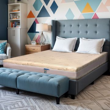 Saltea de pat Ortopedica pentru copii, 90x200 - Latex, Cocos, Husa Bumbac, Econatura