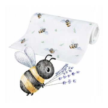 Scutec din bambus Bocioland Bees 75x75 cm multicolor