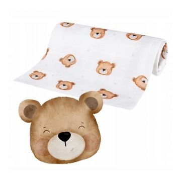 Scutec din bambus Bocioland Teddy Bear 75x75 cm multicolor