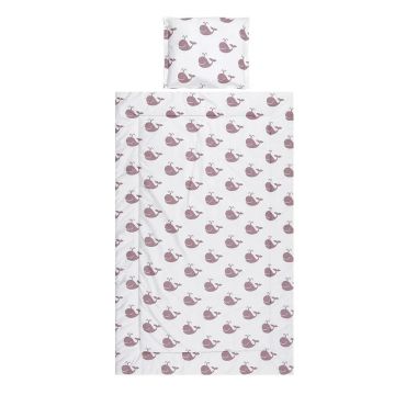 Set lenjerie de pat Lorelli Ranforce Balene Bej 3 piese