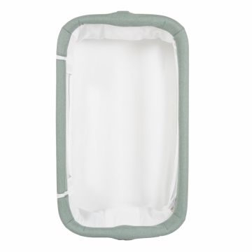 Patut Co-Sleeper Cangaroo Adoro Green 90x53 cm cu laterala culisanta, Saltea si Plasa de insecte incluse, Spatiu depozitare, 7 nivele de reglare a inaltimii, Roti cu frana