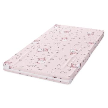 Saltea pat, Lorelli Classic, spuma elastica, 60 x 120 x 6 cm, Pink Ballerina Bear