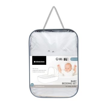 Set lenjerie copii cu 6 piese KikkaBoo Sleepy Sheep 80x40 cm din bumbac ranforce certificat OEKOTEX,compatibila patut co-sleeper sau landou,contine pernafata de pernacearceafhusa pilotapilotaprotectie impermeabila