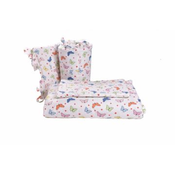Lenjerie 6 piese patut 120x60 cm bumbac model Fluturasi