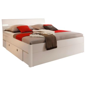 Pat Cu Spatiu De Depozitare, 140/200 cm, alb