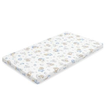 Saltea patut bebe, New Baby, Din spuma, Cu husa detasabila, 120x60x6 cm, 0 luni+, Blue Koala