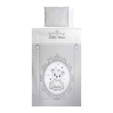 Lenjerie de pat 4 piese Lorelli Classic Bear Grey