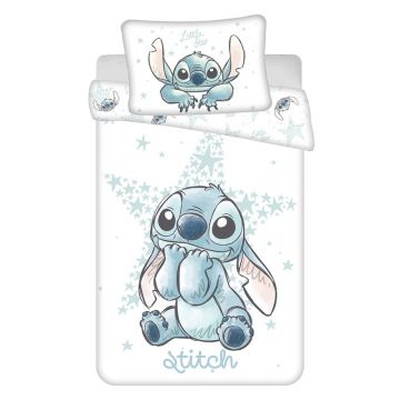 Lenjerie de pat pentru copii albă din bumbac pentru pătuț 100x135 cm Lilo and Stitch Lenjerie de pat pentru copii albă din bumbac pentru pătuț 100x135 cm Lilo and Stitch