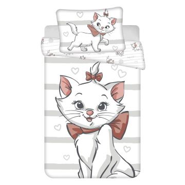 Lenjerie de pat pentru copii albă din bumbac pentru pătuț 100x135 cm Marie Cat 