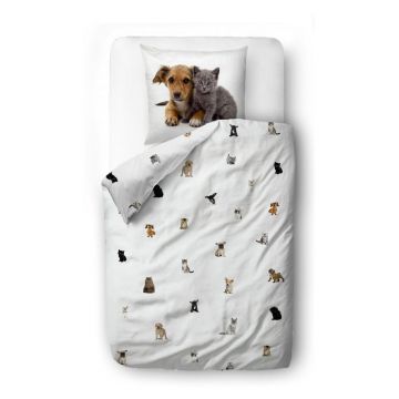 Lenjerie de pat pentru copii albă din bumbac satinat pentru pătuț 100x130 cm The Cutest Ones – Butter Kings Lenjerie de pat pentru copii albă din bumbac satinat pentru pătuț 100x130 cm The Cutest Ones – Butter Kings