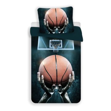 Lenjerie de pat pentru copii din bumbac pentru pat de o persoană 140x200 cm Basketball – Jerry Fabrics