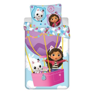 Lenjerie de pat pentru copii din bumbac pentru pat de o persoană 140x200 cm Gabby's Dollhouse Lenjerie de pat pentru copii din bumbac pentru pat de o persoană 140x200 cm Gabby's Dollhouse