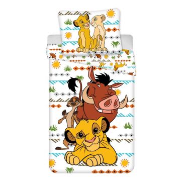 Lenjerie de pat pentru copii din bumbac pentru pat de o persoană 140x200 cm Lion King Africa – Jerry Fabrics