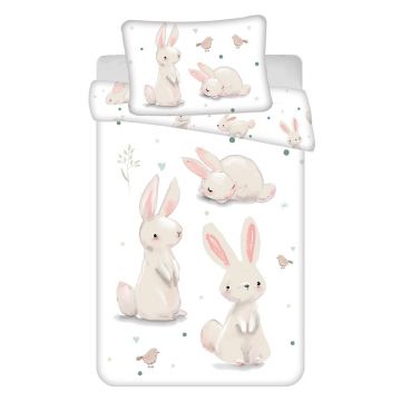Lenjerie de pat pentru copii din bumbac pentru pătuț 100x135 cm Bunnies – Jerry Fabrics