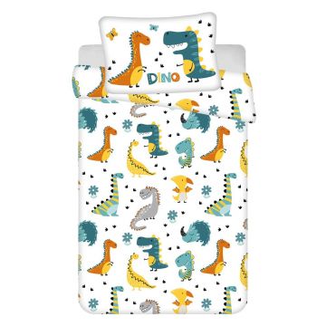 Lenjerie de pat pentru copii din bumbac pentru pătuț 100x135 cm Dino World – Jerry Fabrics