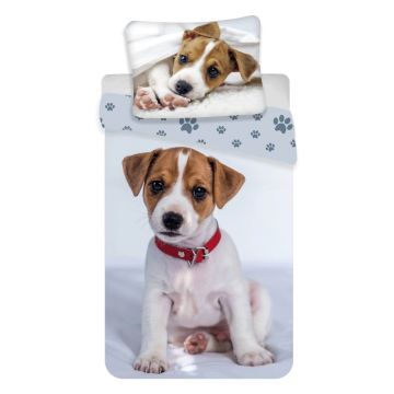 Lenjerie de pat pentru copii gri din bumbac pentru pat de o persoană 140x200 cm Dog – Jerry Fabrics