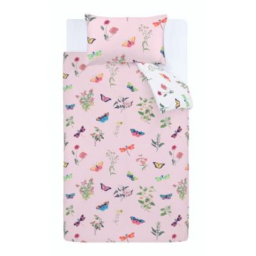 Lenjerie de pat pentru copii roz pentru pat dublu 200x200 cm Butterfly Garden – RHS Lenjerie de pat pentru copii roz pentru pat dublu 200x200 cm Butterfly Garden – RHS