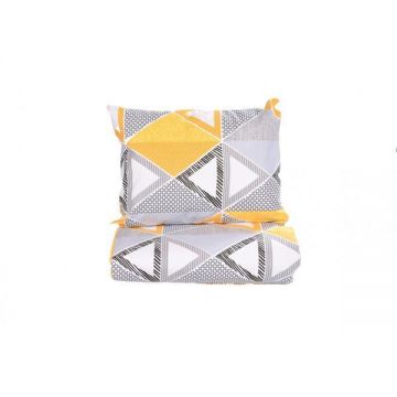 Lenjerie patut gradinita 3 piese patut stivuibil bumbac 100% model Forme geometrice