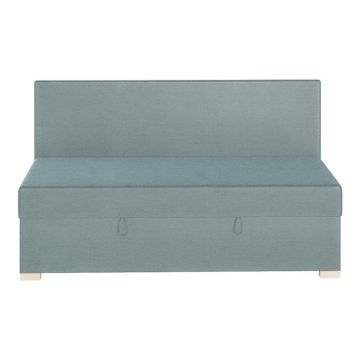 Pat pentru copii albastru cu spațiu de depozitare cu saltea 90x200 cm Cozi – Ghado