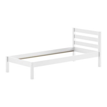 Pat pentru copii alb din lemn de pin fără somieră 90x200 cm Pino – Vipack