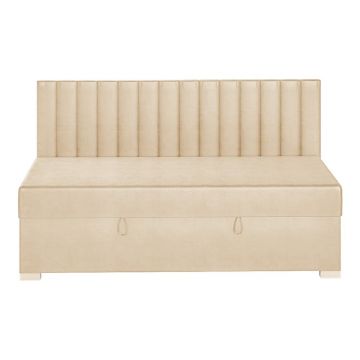 Pat pentru copii bej cu spațiu de depozitare cu saltea 90x200 cm Chill – Ghado