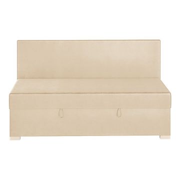 Pat pentru copii bej cu spațiu de depozitare cu saltea 90x200 cm Cozi – Ghado