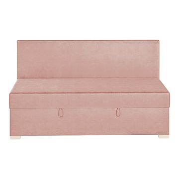 Pat pentru copii roz cu spațiu de depozitare cu saltea 90x200 cm Cozi – Ghado