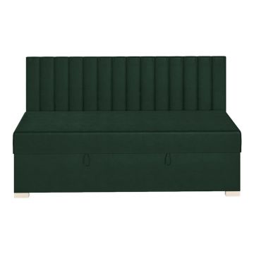 Pat pentru copii verde închis cu spațiu de depozitare cu saltea 90x200 cm Chill – Ghado