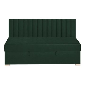Pat pentru copii verde închis cu spațiu de depozitare cu saltea 90x200 cm Chill – Ghado