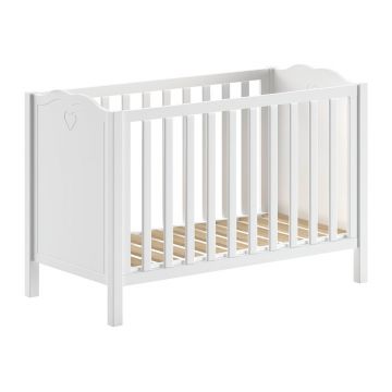 Pătuț alb din lemn de pin 60x120 cm Amori – Vipack Pătuț alb din lemn de pin 60x120 cm Amori – Vipack