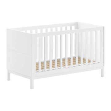 Pătuț alb din lemn de pin 70x140 cm Eva – Vipack