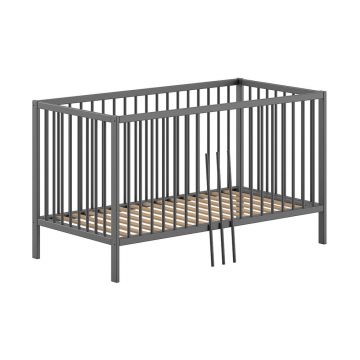 Pătuț gri antracit din lemn de pin 70x140 cm DINO – Vipack