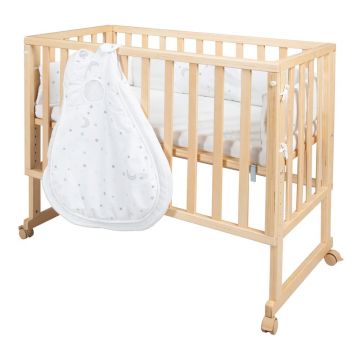 Pătuț în culoare naturală cu roți 90x45 cm Star Magic – Roba Pătuț în culoare naturală cu roți 90x45 cm Star Magic – Roba
