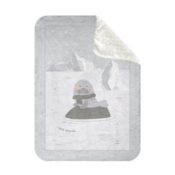 Patura moale pentru bebelusi Kikka Boo Super Soft Sherpa 80 x 110 cm Grey