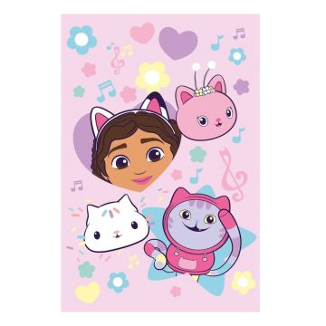 Pătură pentru copii roz din polar/fleece 100x150 cm Gabby´s Dollhouse 