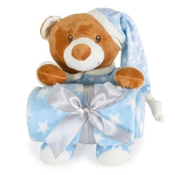 Paturica pentru bebelusi Cangaroo 90 x 75 cm Addie Bear Albastru