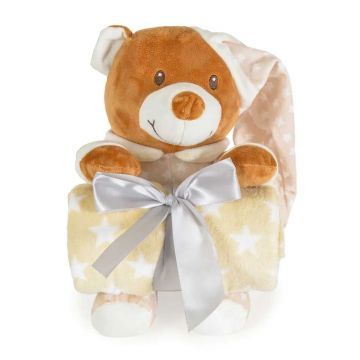 Paturica pentru bebelusi Cangaroo 90 x 75 cm Addie Bear Bej