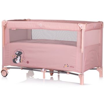 Patut pentru copii Chipolino Relax pink marshmallow pliabil, cu laterala culisanta
