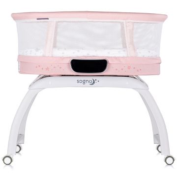 Patut pentru copii Chipolino Sogno 2 in 1 pink cu leganare si cantar integrat